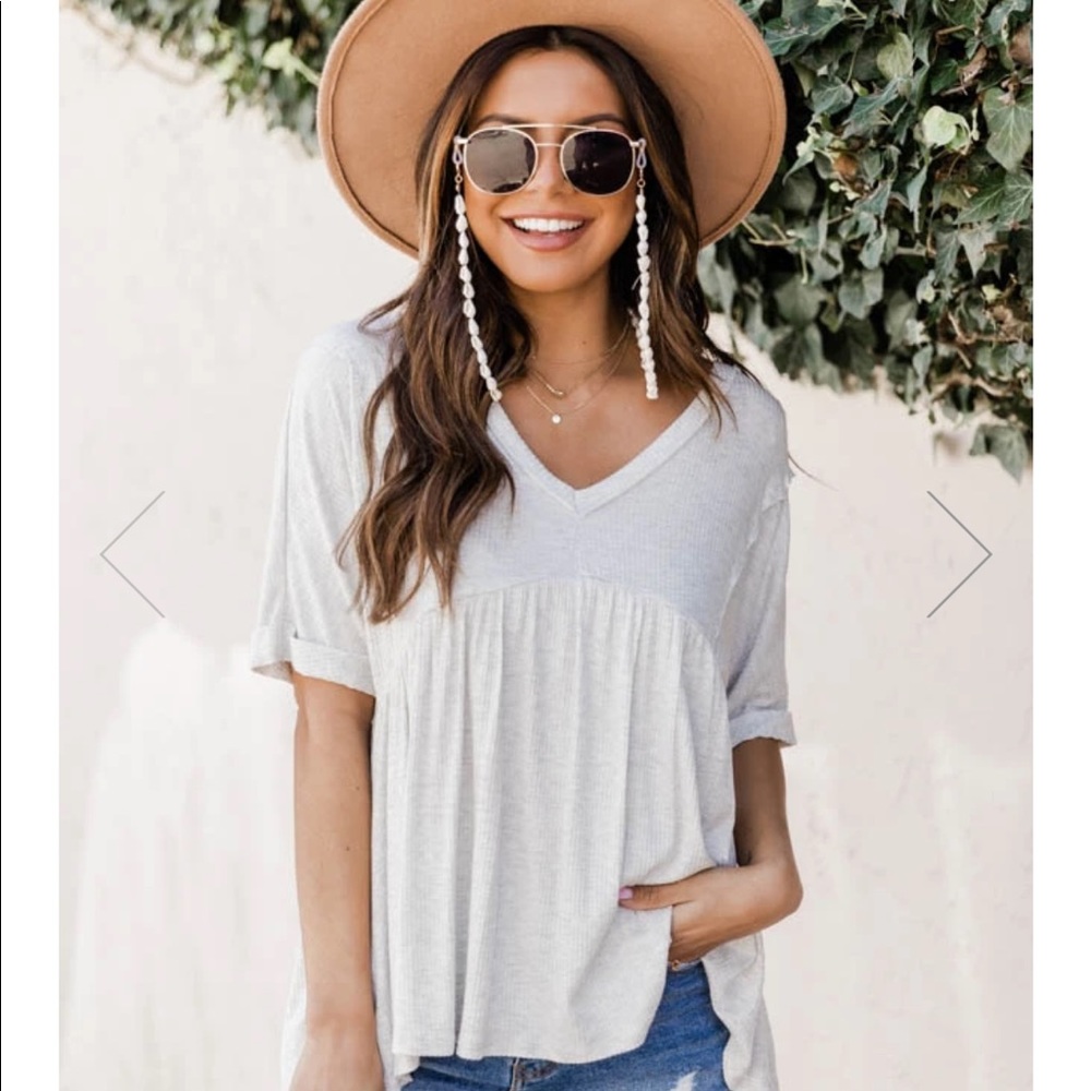 Pink Lily boutique Babydoll Blouse